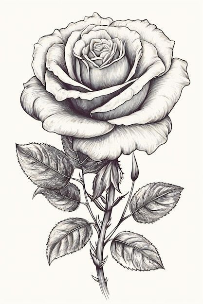 Desenho de Flores: Rosa para desenhar fácil e realista