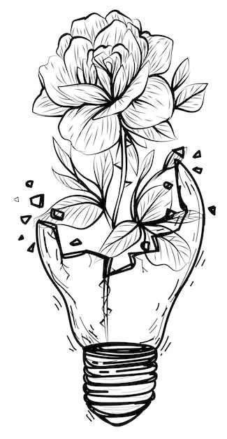 Desenho de Flores: Flor em mão quebrada para desenhar