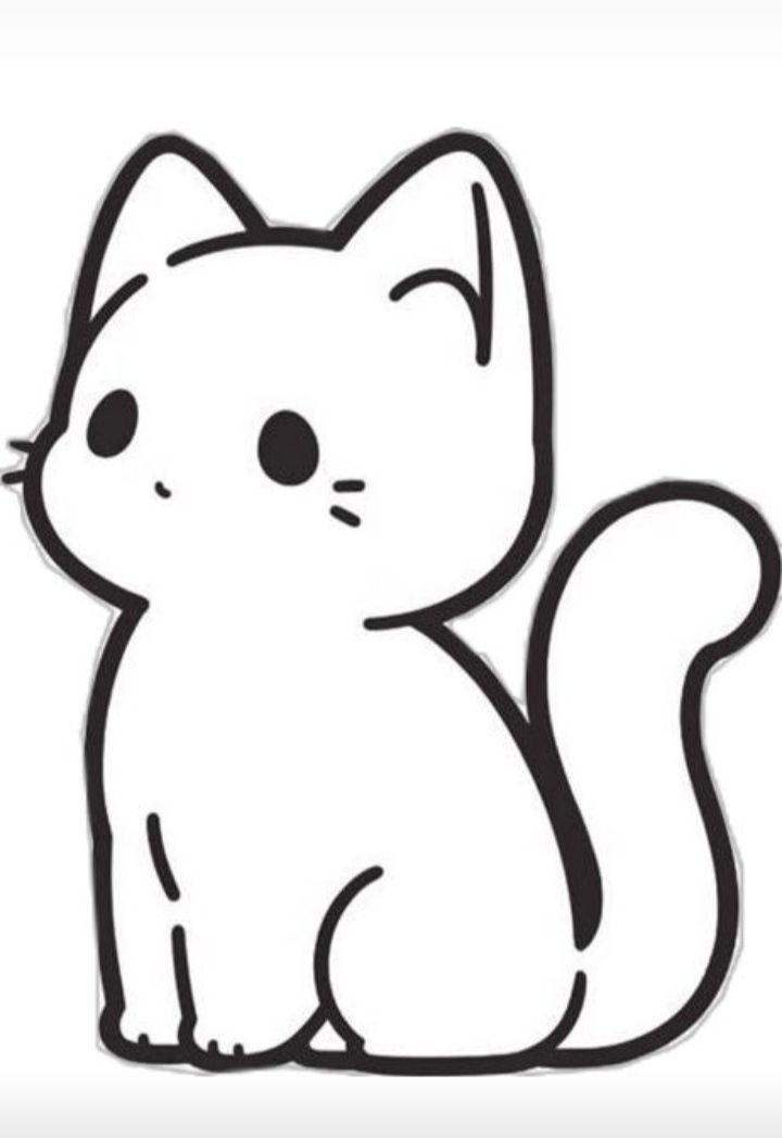 Desenho de Gato: Gato Simples e Fofo para desenhar