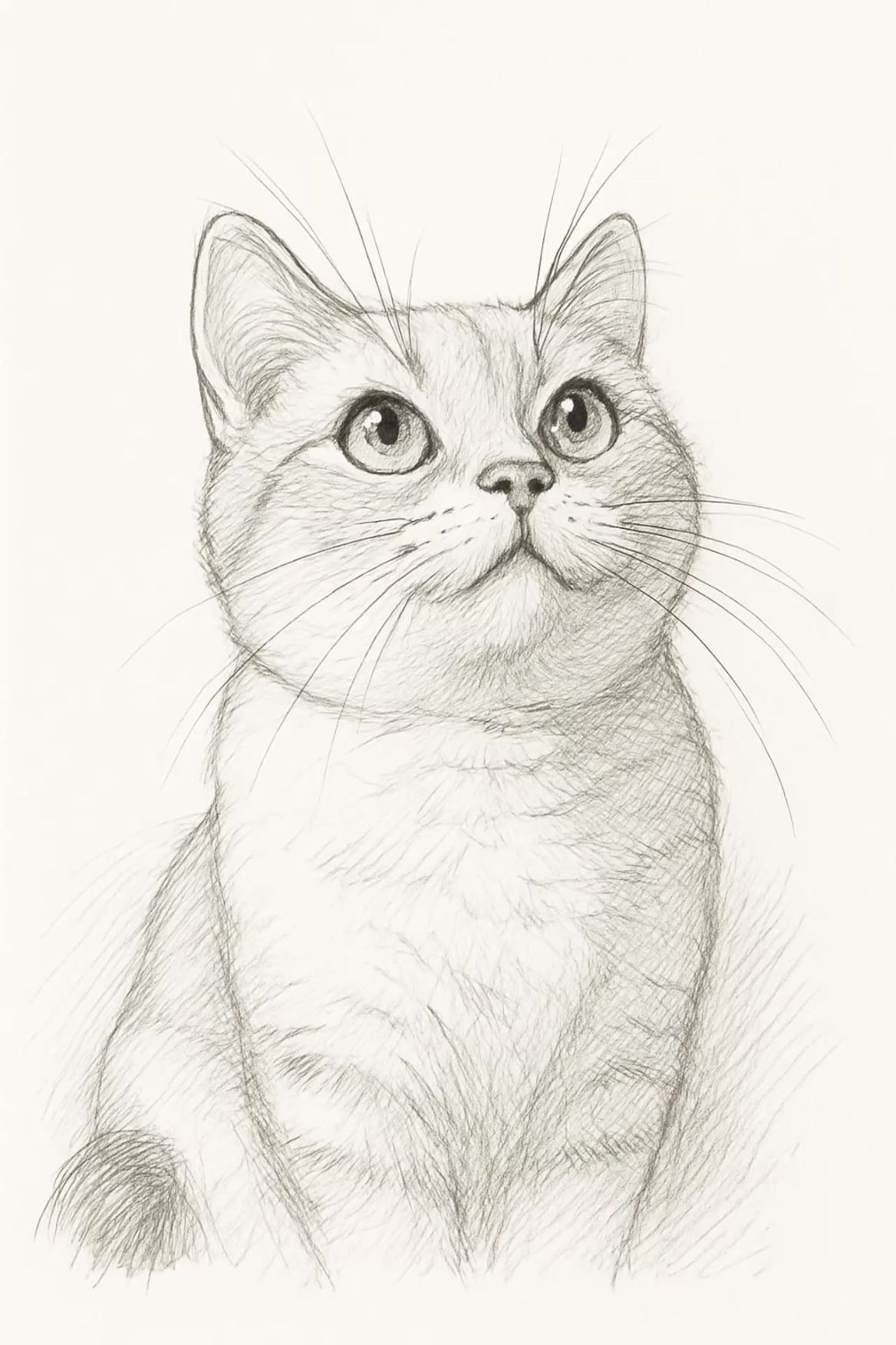 Desenho de Gato: Gato Realista a Lápis para desenhar