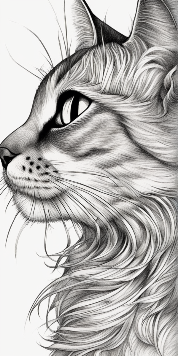 Desenho de Gato: Gato Realista a Lápis para desenhar