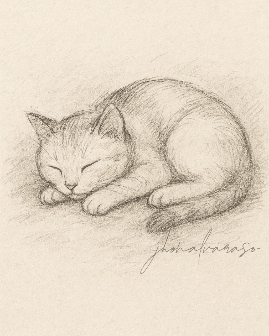 Desenho de Gato: Gato Dormindo para desenhar