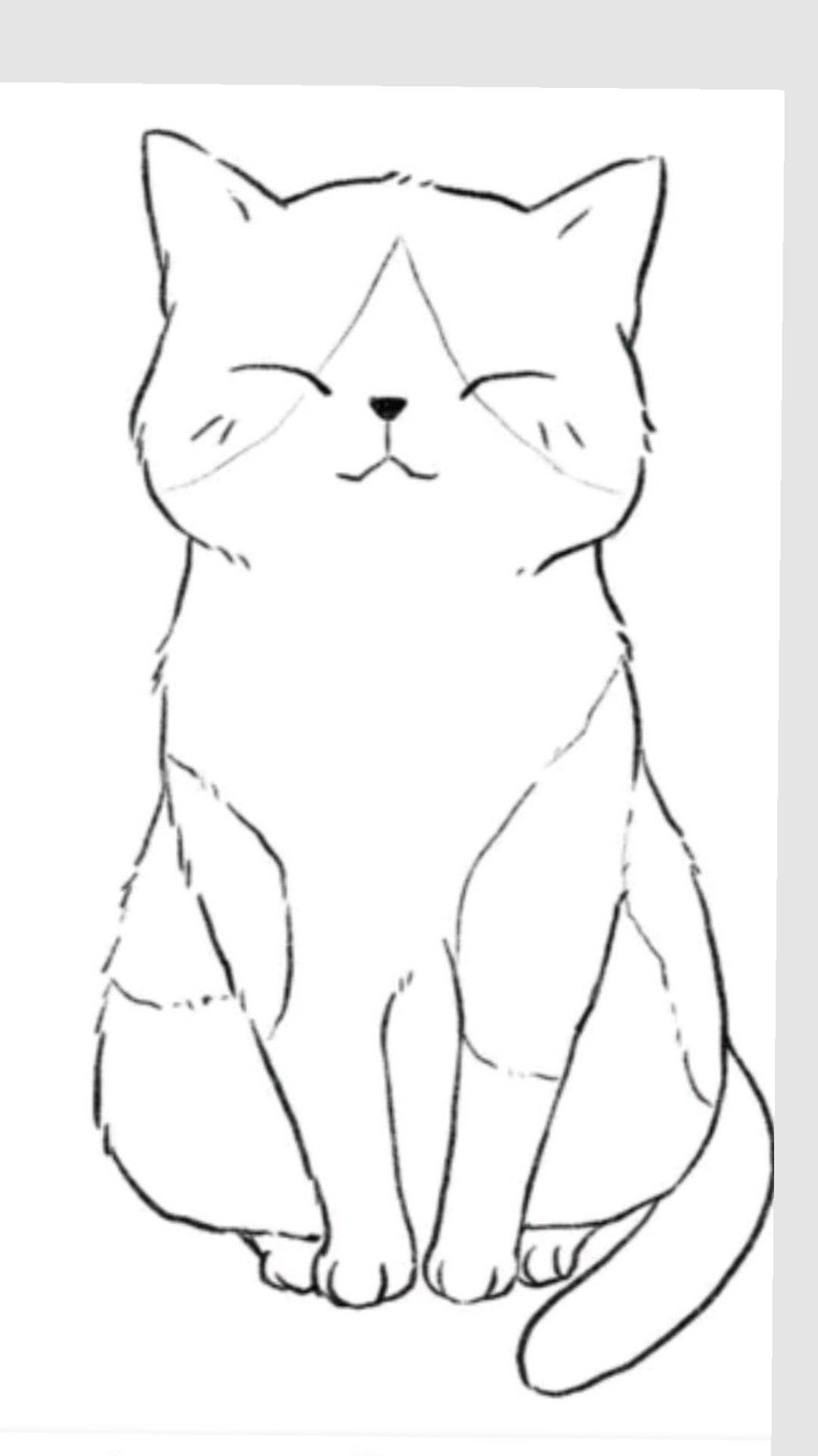 Desenho de Gato: Gato Simples e Fofo para desenhar