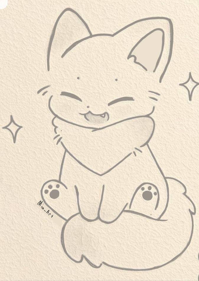 Desenho de Gato: Gato Simples e Fofo para desenhar