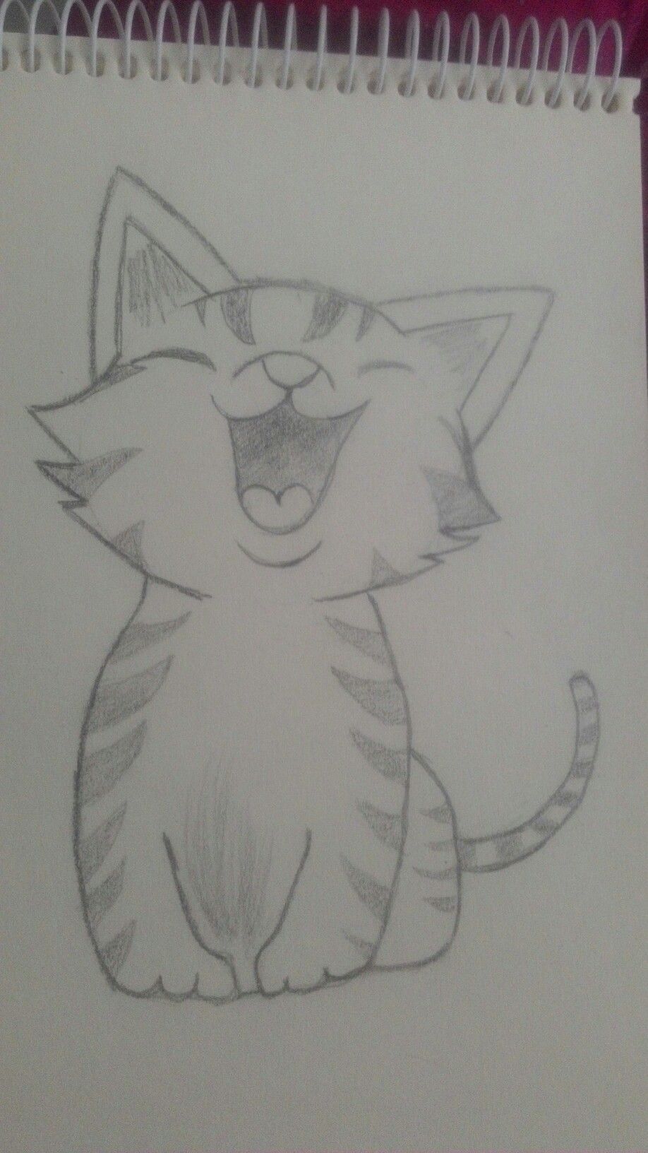 Desenho de Gato: Gato feliz e fofo para desenhar
