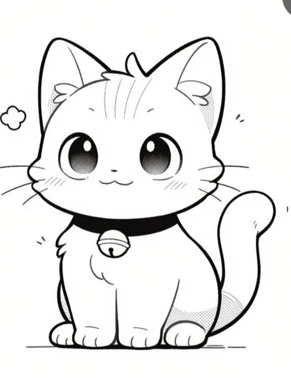 Desenho de Gato: Gato Fofo Simples para desenhar