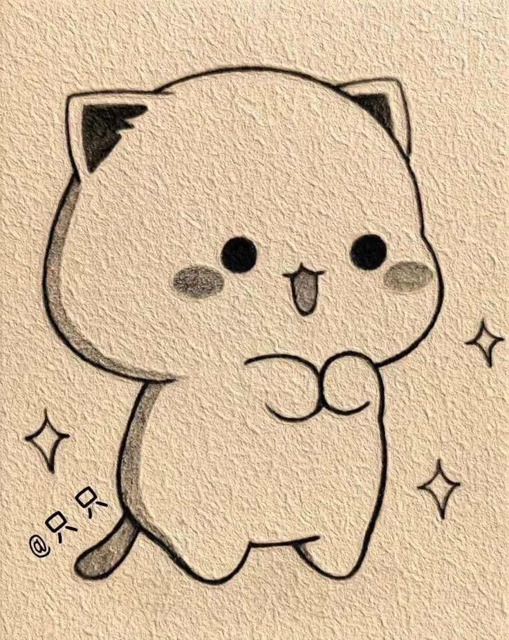 Desenho de Gato: Gato Fofinho para desenhar