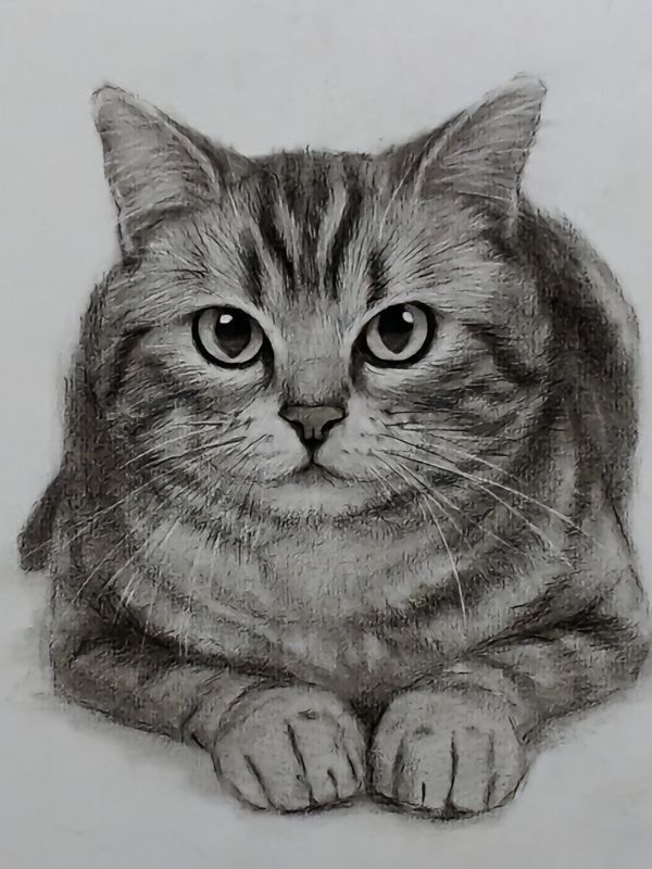Desenho de Gato: Gato Realista a Lápis para desenhar