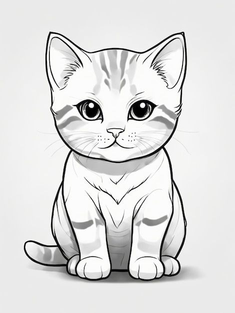 Desenho de Gato: Gato Fofo e Realista para desenhar