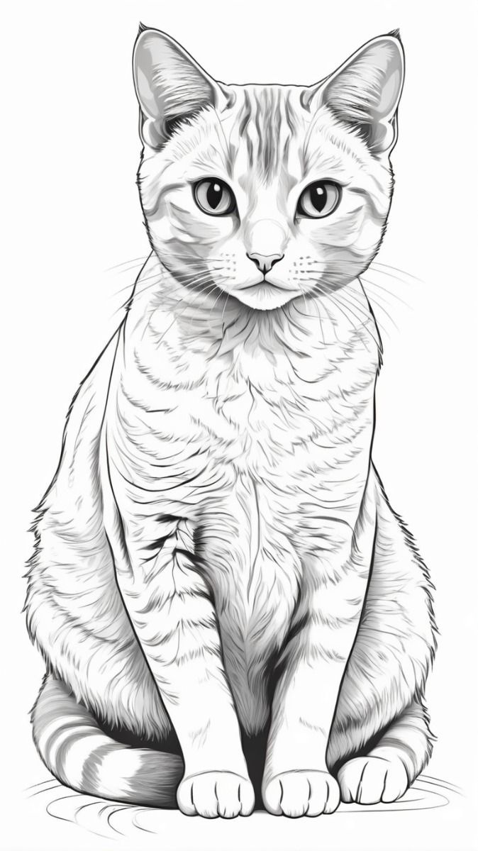 Desenho de Gato: Gato Realista a Lápis para desenhar