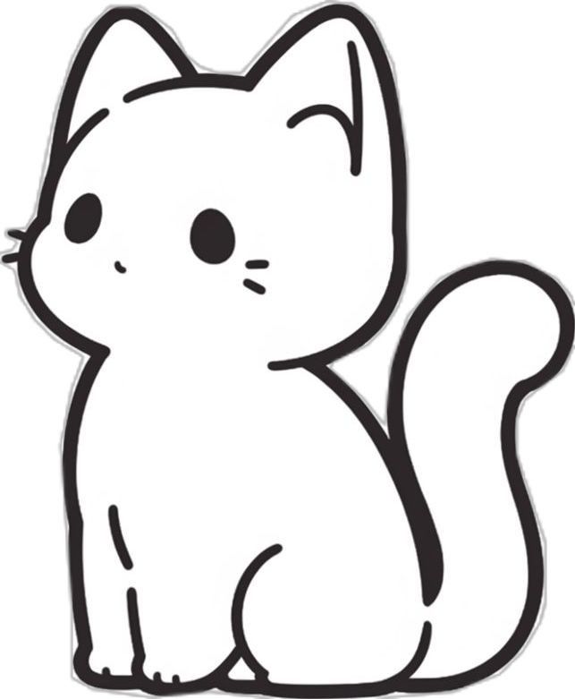 Desenho de Gato: Gato Fofo e Simples para desenhar