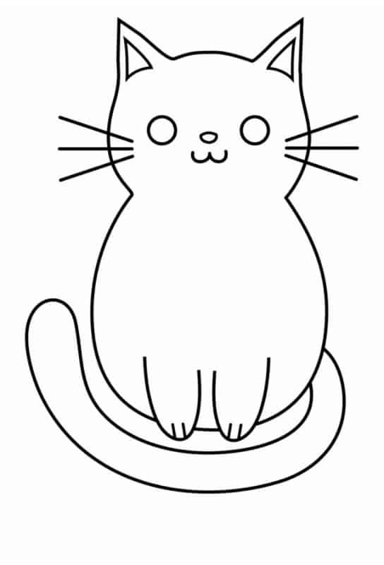 Desenho de Gato: Gato Fofo e Simples para desenhar