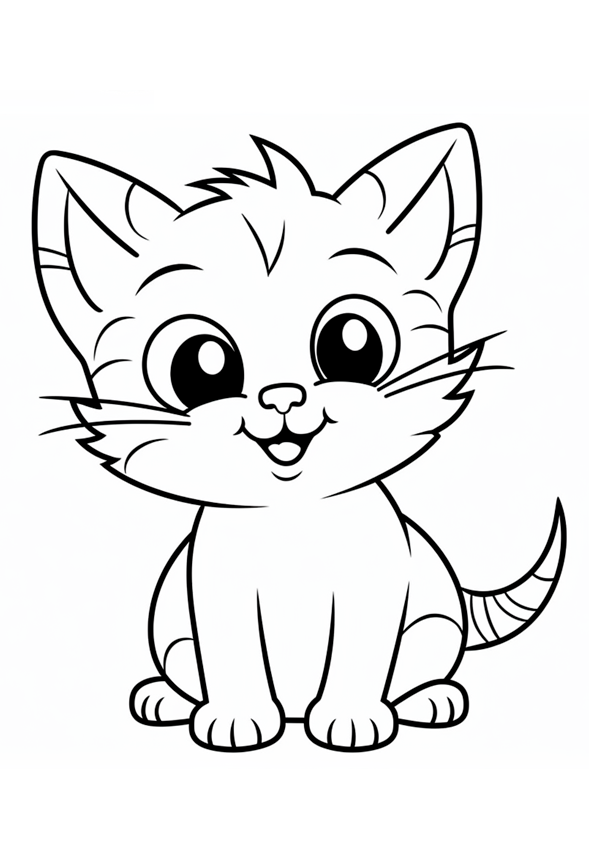 Desenho de Gato: Gato Fofo para desenhar