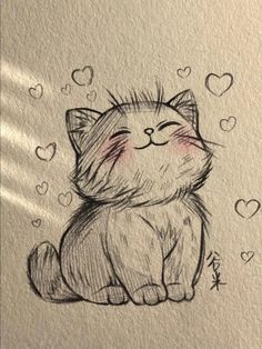 Desenho de Gato: Gato Fofo e Feliz para desenhar