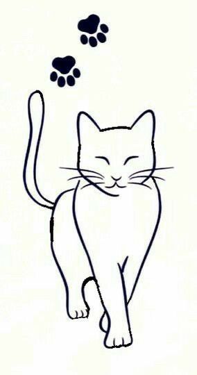 Desenho de Gato: Gato Simples a Lápis para desenhar