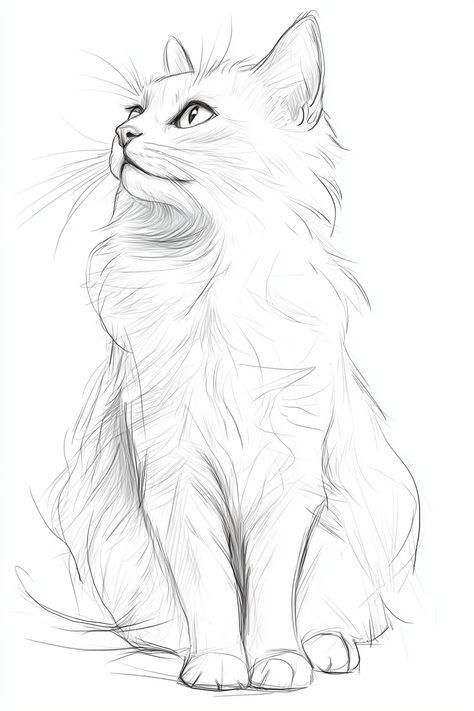 Desenho de Gato: Gato Simples e Fofo para desenhar