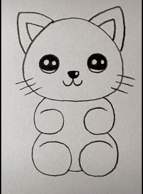 Desenho de Gato: Gato Fofo em estilo simples para desenhar
