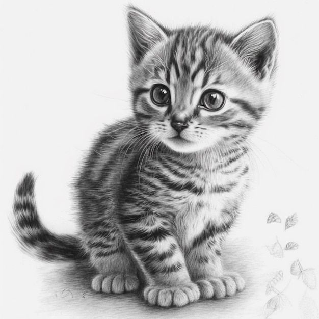 Desenho de Gato: Gato Realista a Lápis para desenhar