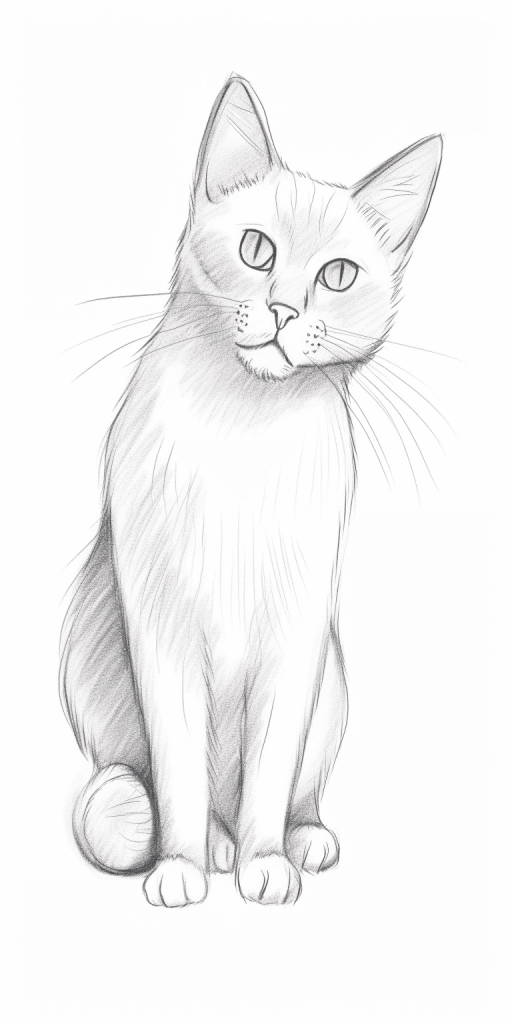 Desenho de Gato: Gato Realista a Lápis para desenhar
