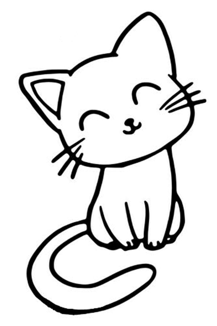 Desenho de Gato: Gato Fofo e Simples para desenhar