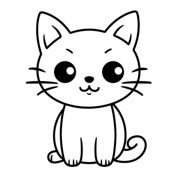 Desenho de Gato: Gato Simples e Fofo para desenhar