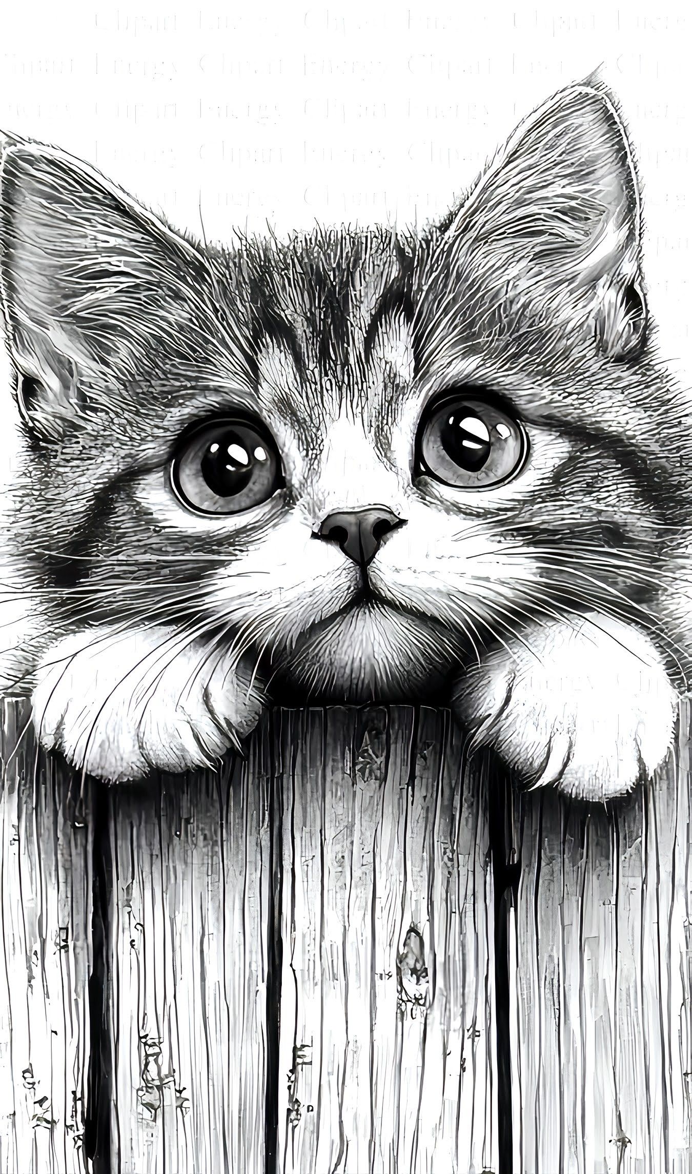 Desenho de Gato: Gato Realista e Fofo a Lápis