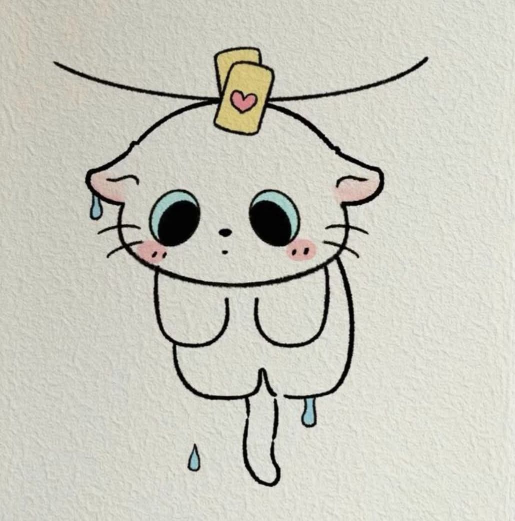 Desenho de Gato: Gato Fofo com emoções para desenhar