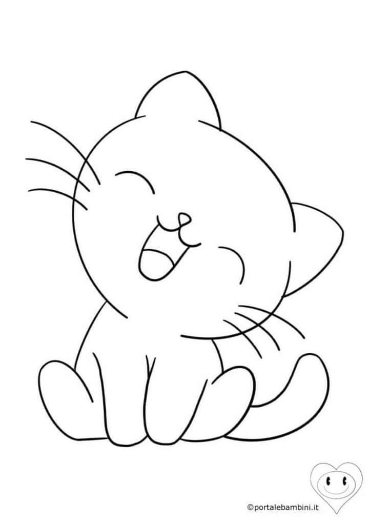 Desenho de Gato: Gato Feliz para desenhar