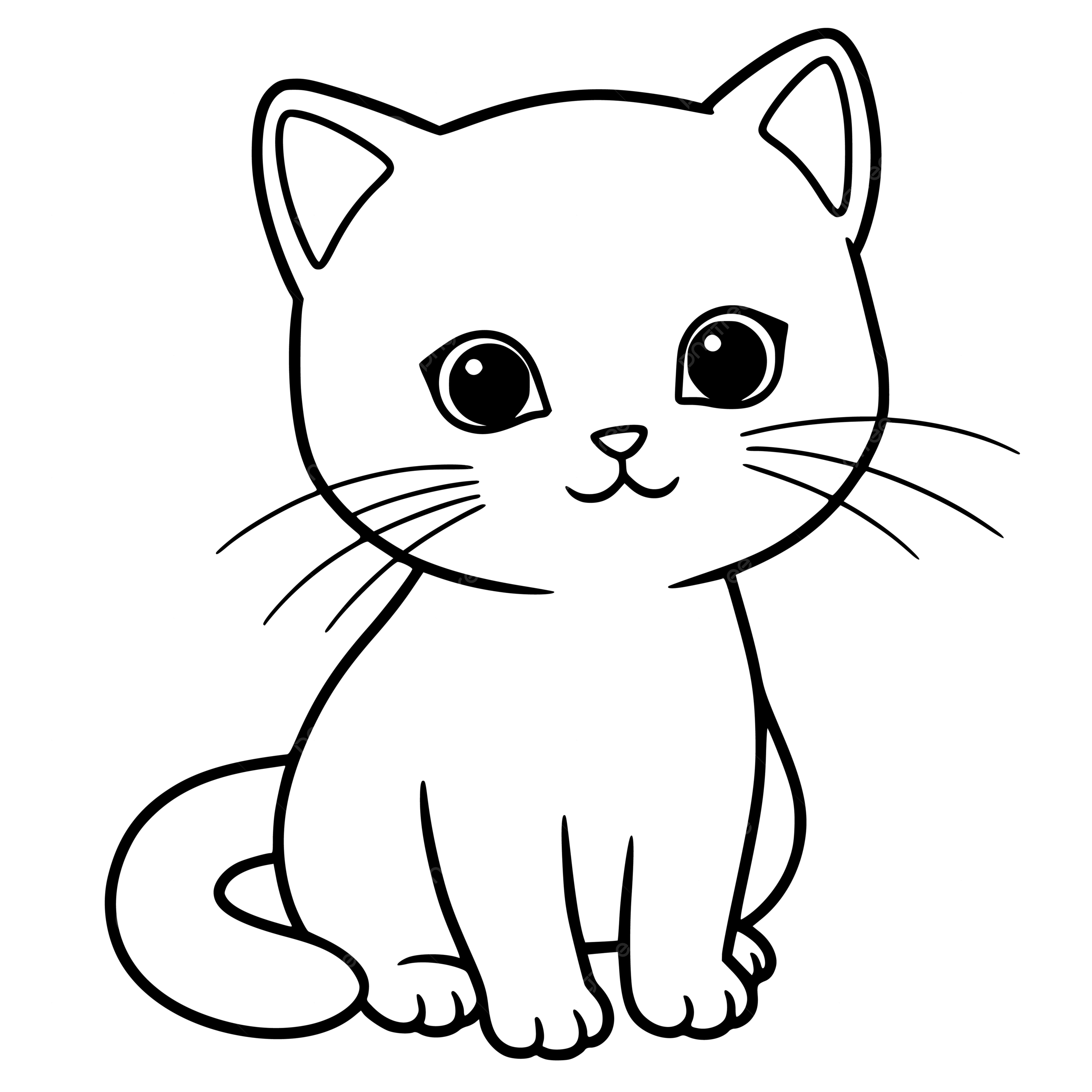 Desenho de Gato: Gato Simples e Fofo para desenhar