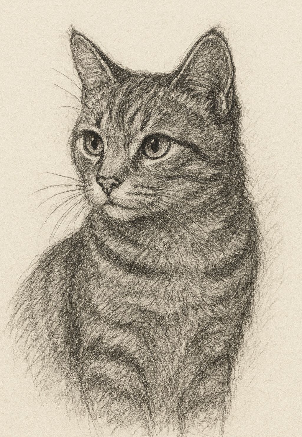 Desenho de Gato: Gato Realista a Lápis para desenhar