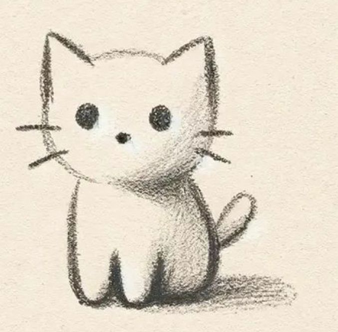 Desenho de Gato: Gato Fofinho a Lápis para desenhar