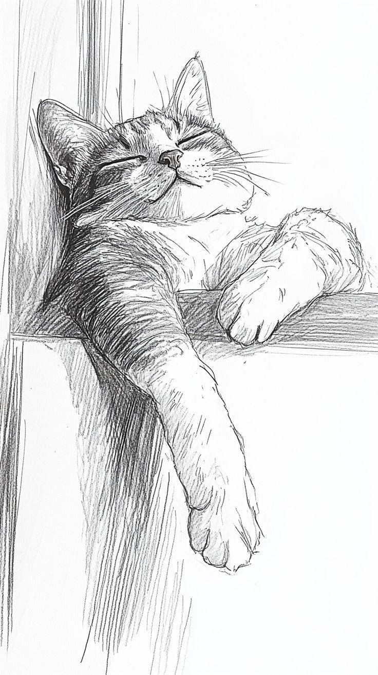 Desenho de Gato: Gato Realista a Lápis para desenhar