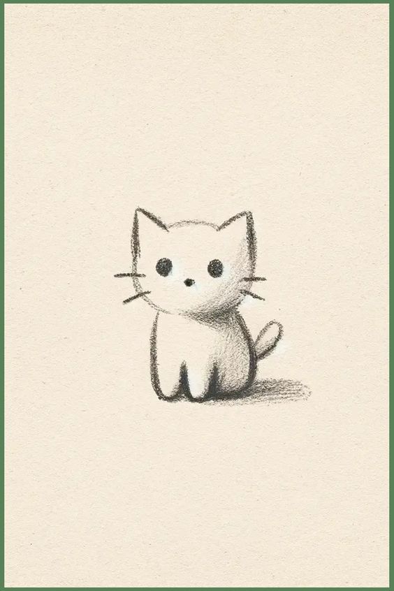 Desenho de Gato: Gato Fofo a Lápis para desenhar