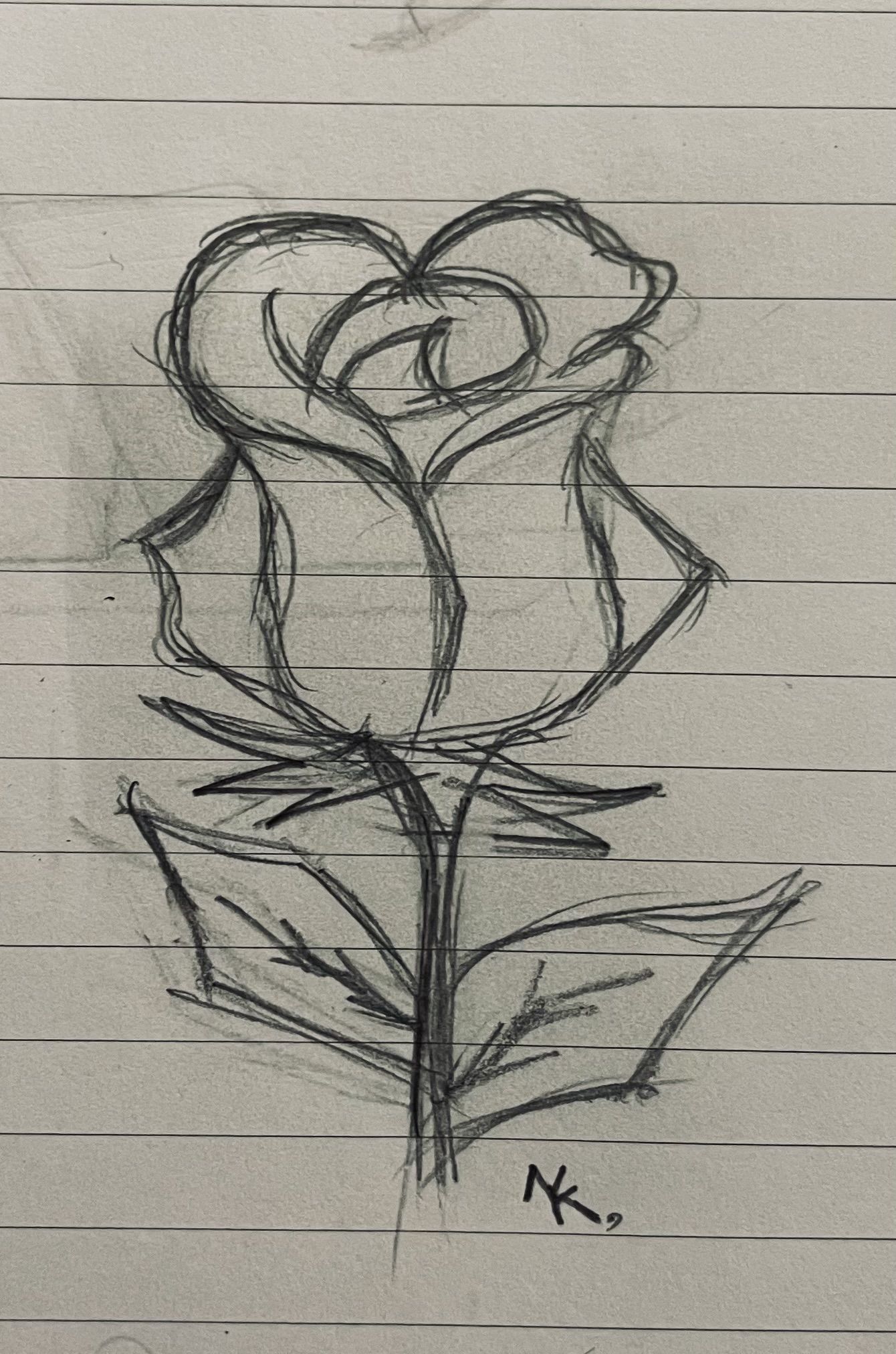 Desenho de Rosa: esboço simples de rosa para desenhar