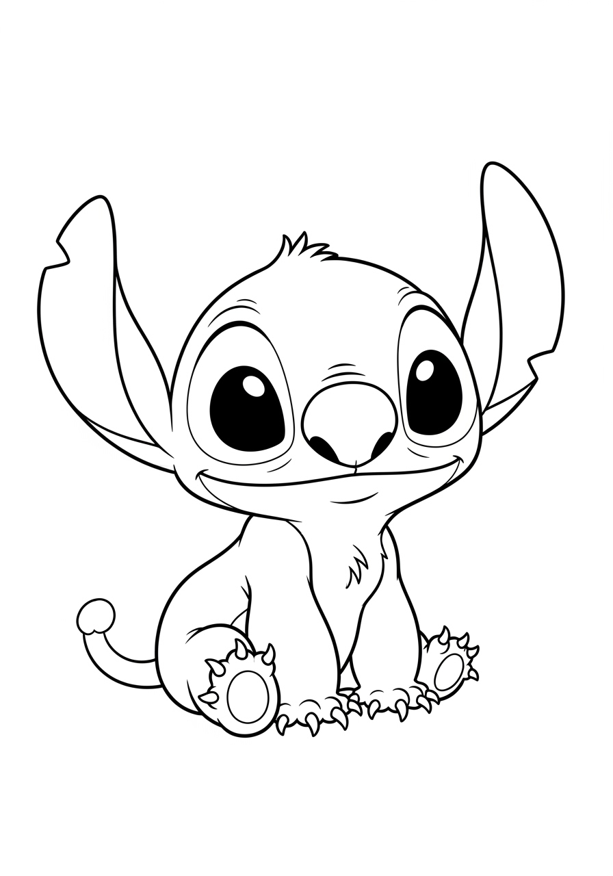 Desenho do Stitch sorrindo para imprimir e colorir