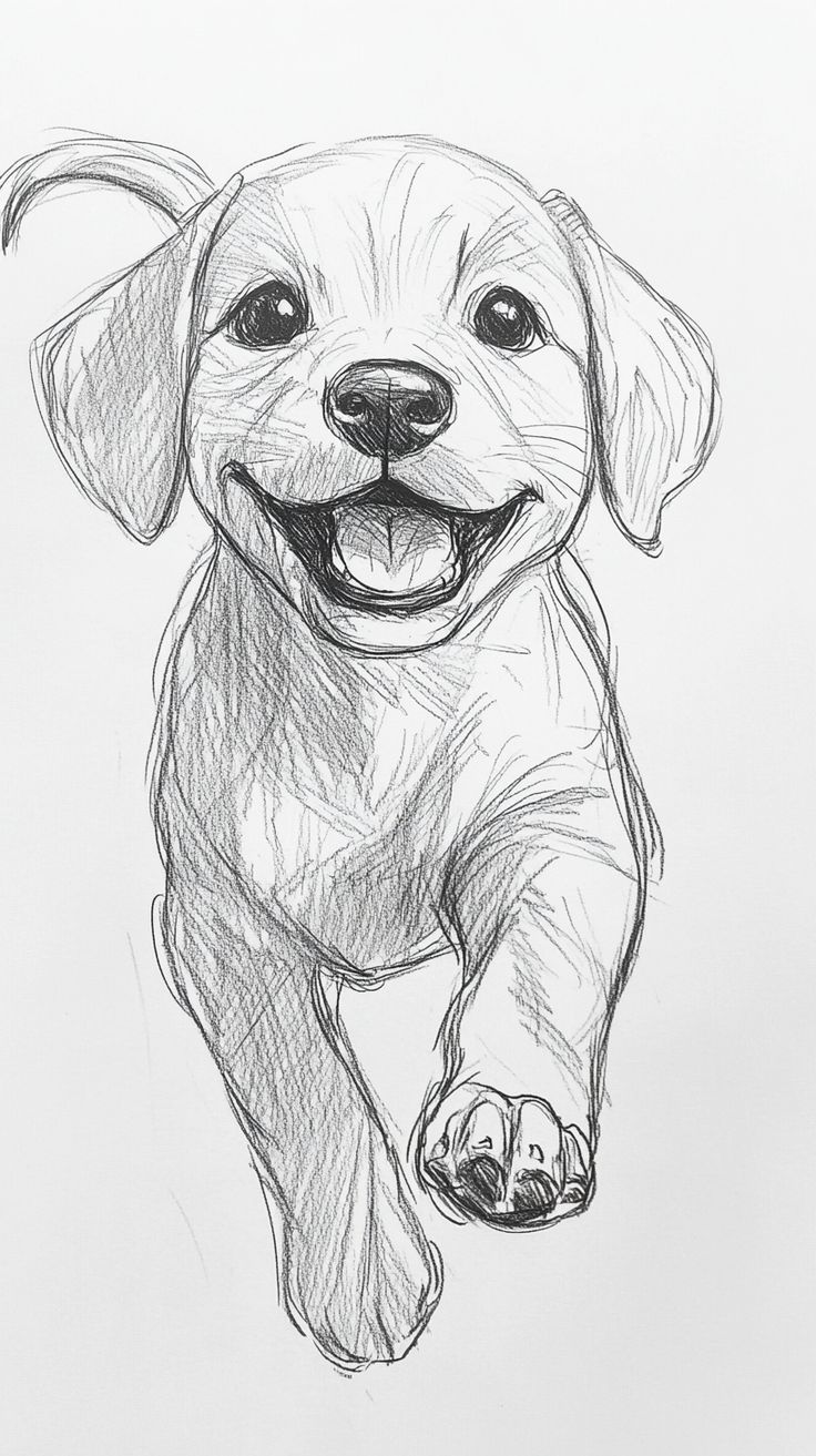 Desenhos para Desenhar de Cachorrinho Fofo Correndo