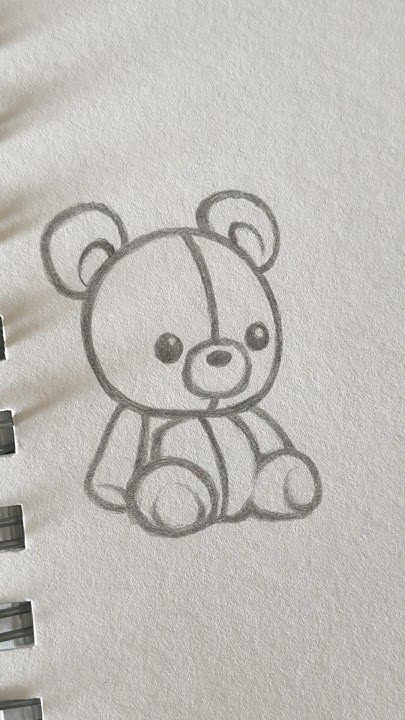 Desenho para Desenhar: Urso de pelúcia fofo sentado