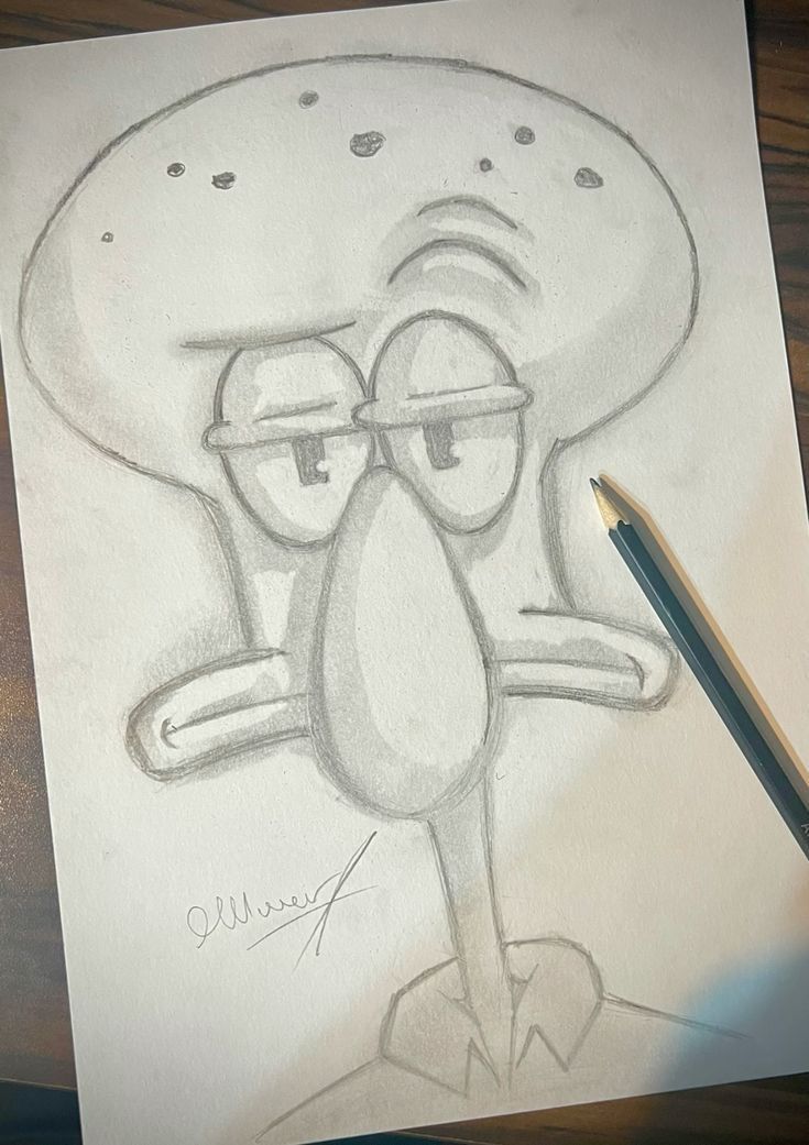 Desenho para Desenhar: Personagem Squidward do Bob Esponja