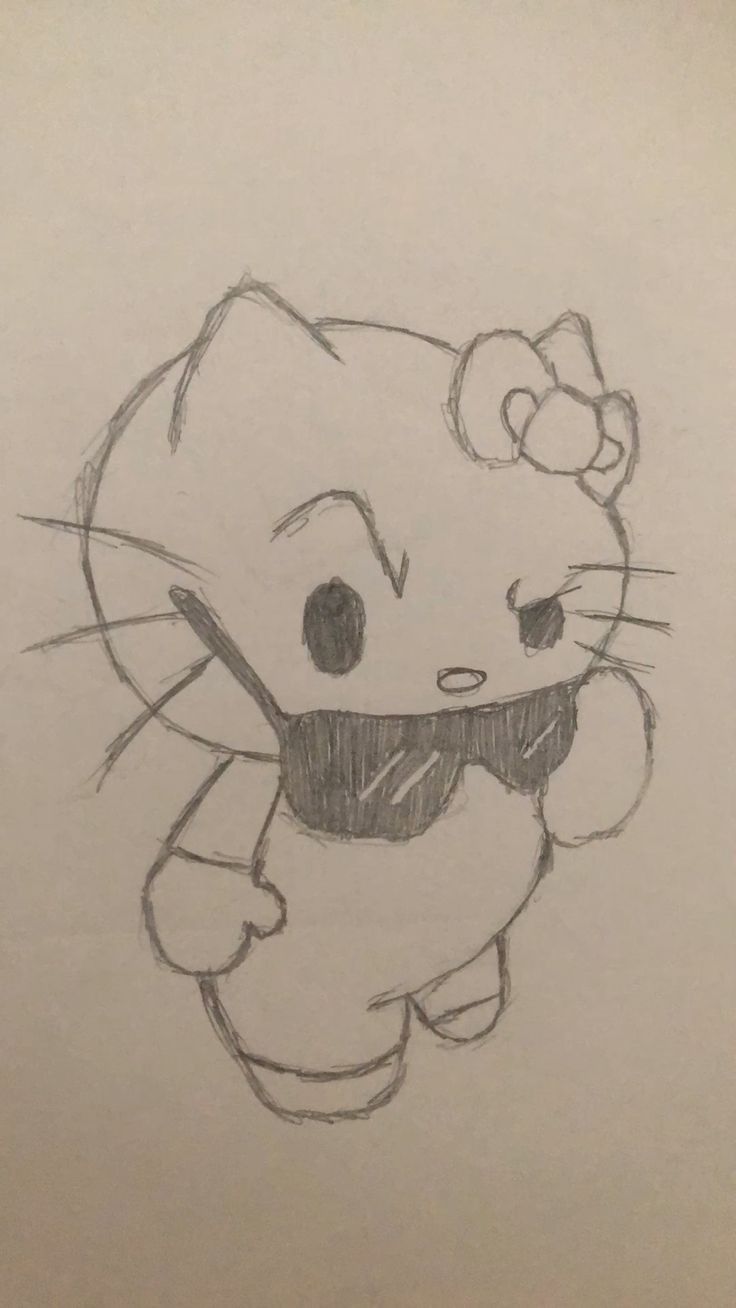 Desenho para Desenhar: Hello Kitty com óculos escuros