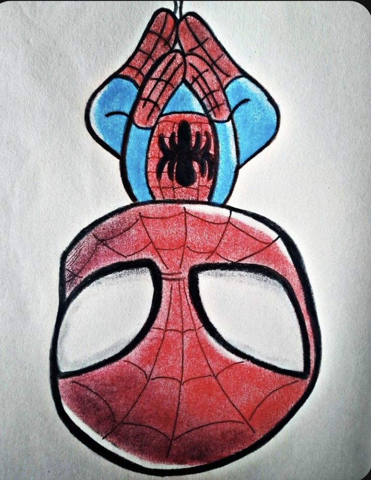 Desenho para Desenhar: Homem Aranha em pose suspensa