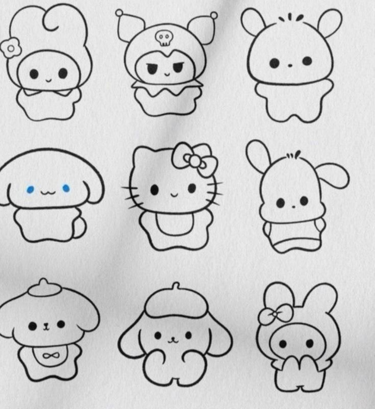 Desenho para Desenhar: Personagens fofos em estilo minimalista