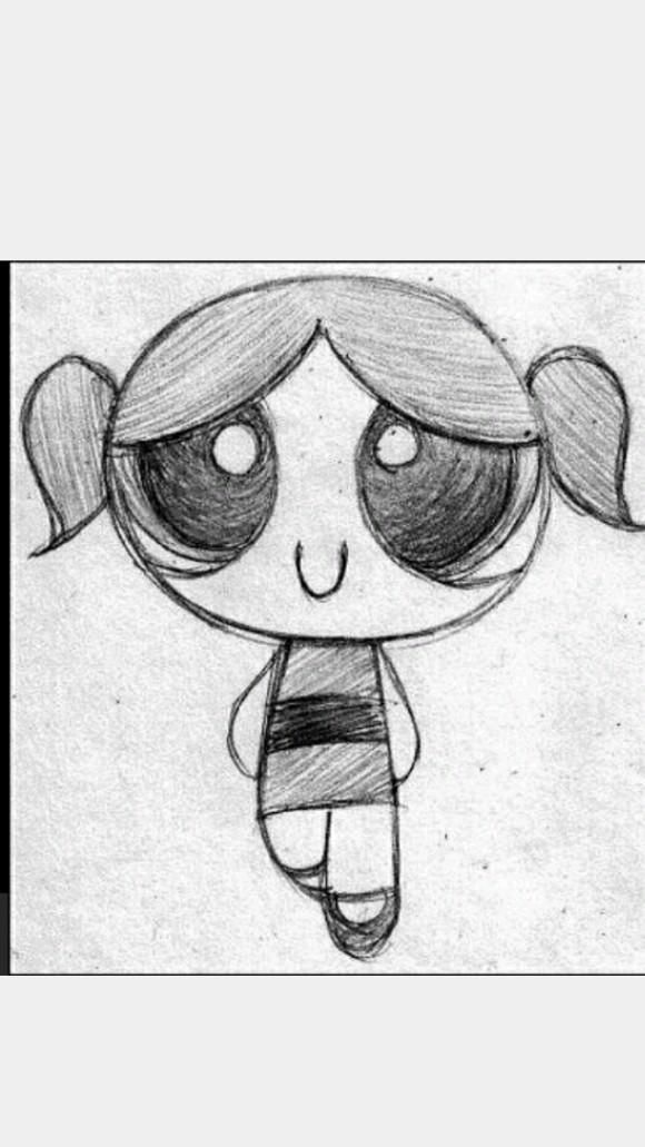 Desenho para Desenhar: Menina de cabelos presos e olhos grandes