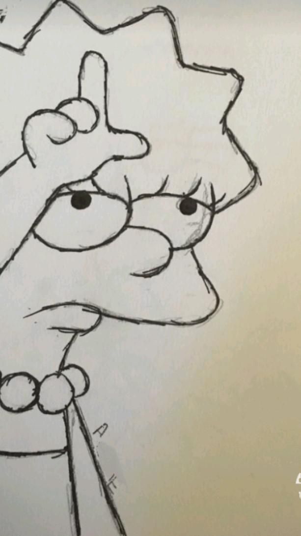 Desenhos para Desenhar de Lisa Simpson com expressão divertida