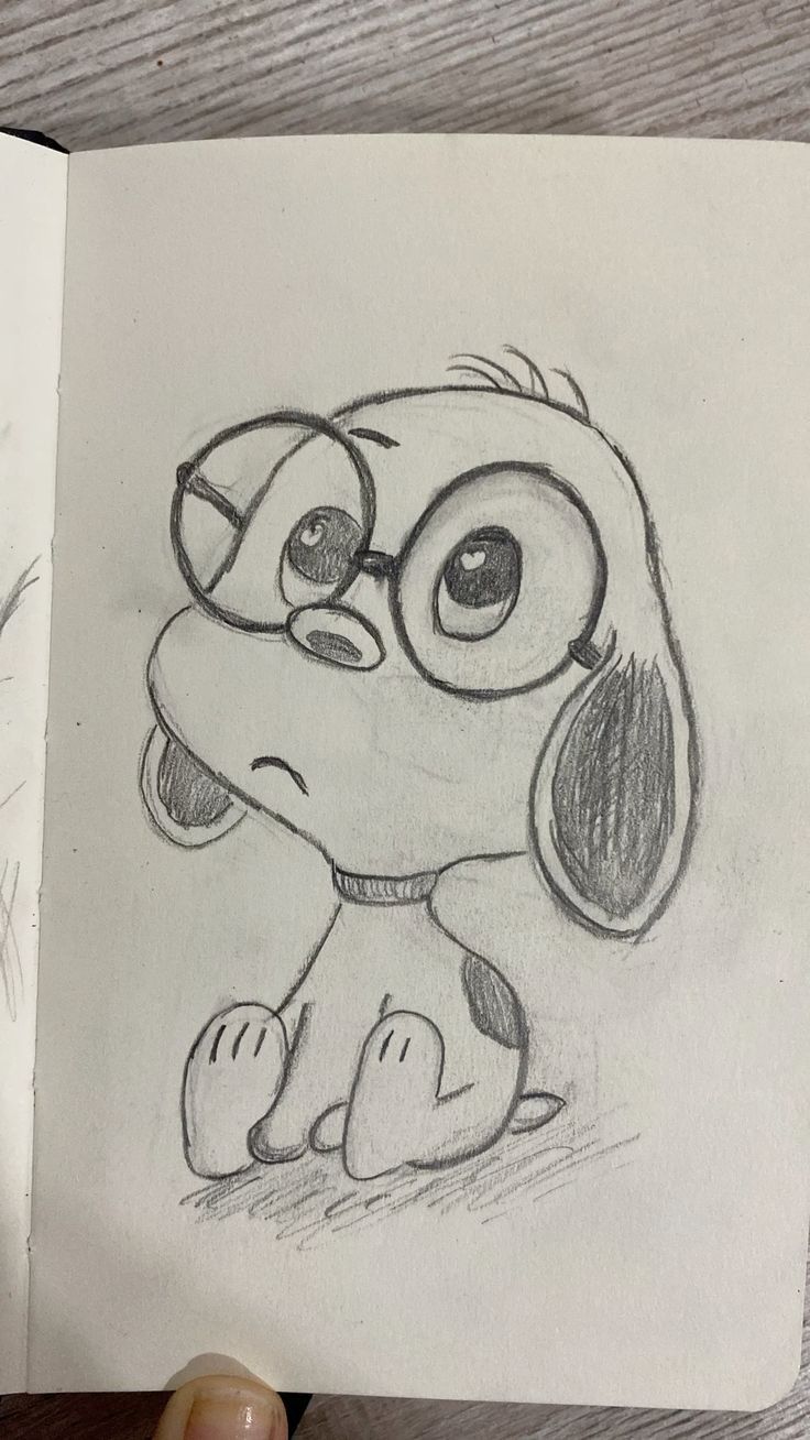Desenho para Desenhar: Cachorrinho com óculos expressivo