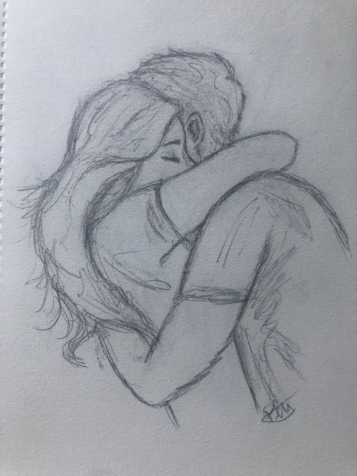 Desenho para Desenhar: Casal se abraçando de forma carinhosa