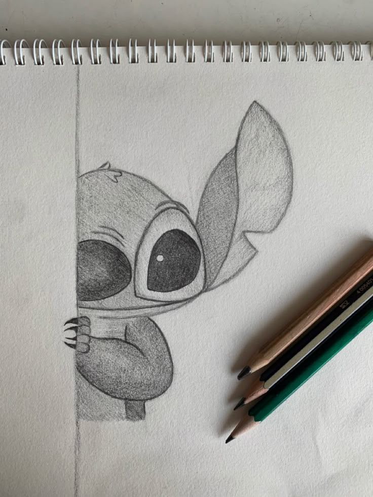 Desenho para Desenhar: Stitch espiando por uma folha