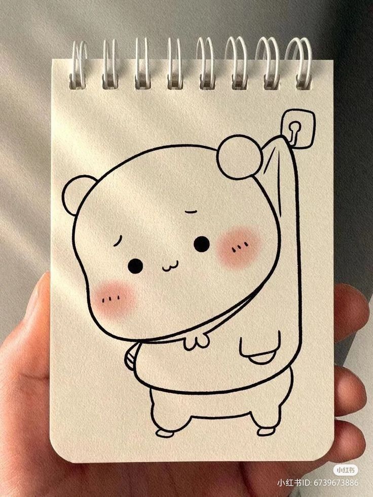 Desenho para Desenhar: Urso fofo segurando uma bolsa