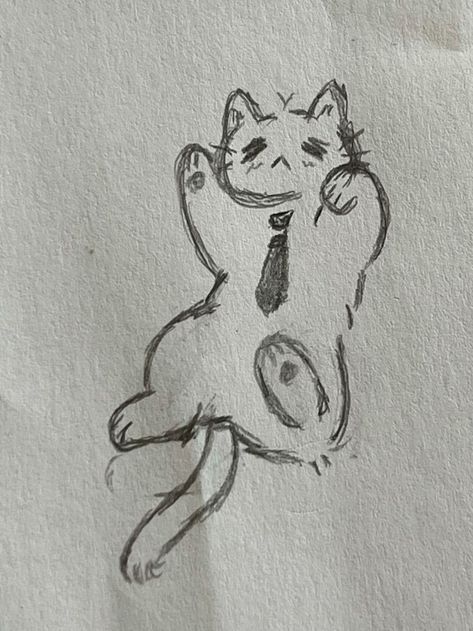 Desenho para Desenhar: Gato fofo de gravata em pose divertida