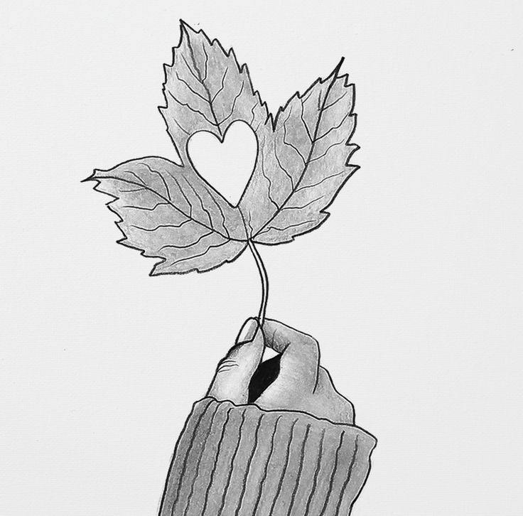 Desenho para Desenhar: Folha com recorte em forma de coração