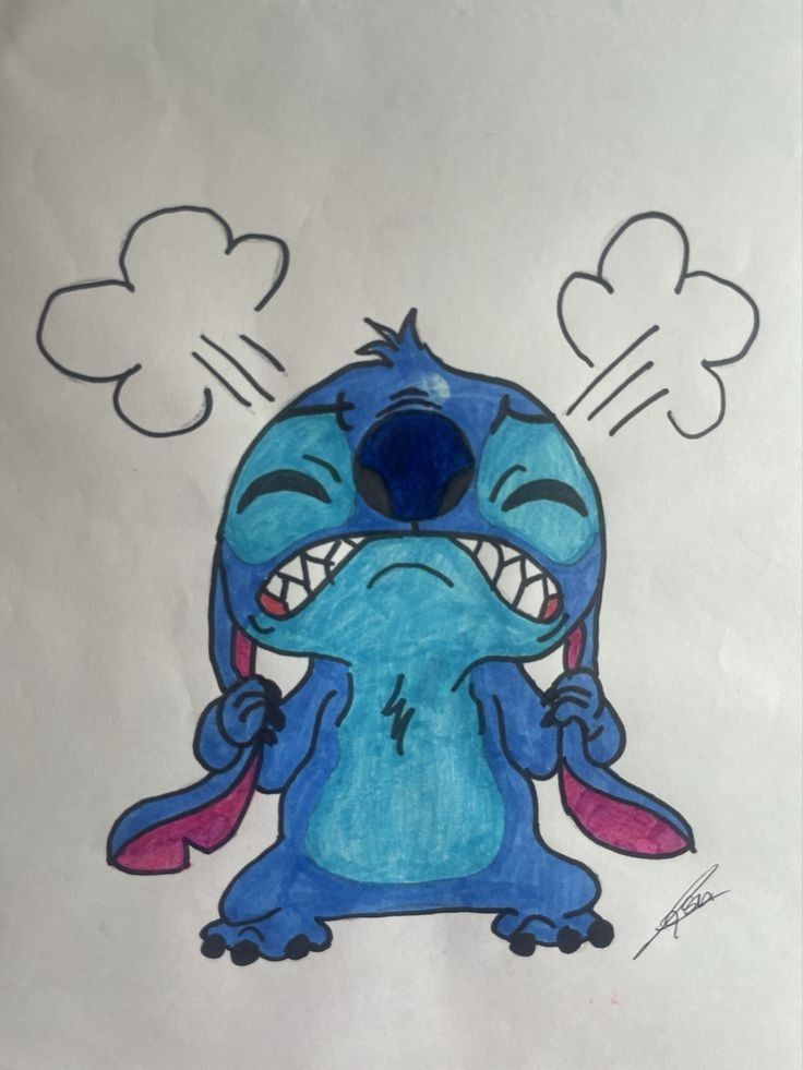 Desenho para Desenhar: Stitch bravo com expressão intensa